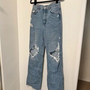 Zara Distressed Women's Jeans Full Length